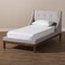 Baxton Studio Louvain Beige Upholstered Walnut-Finished Twin Sized Platform Bed 146-8152 - alternate 7